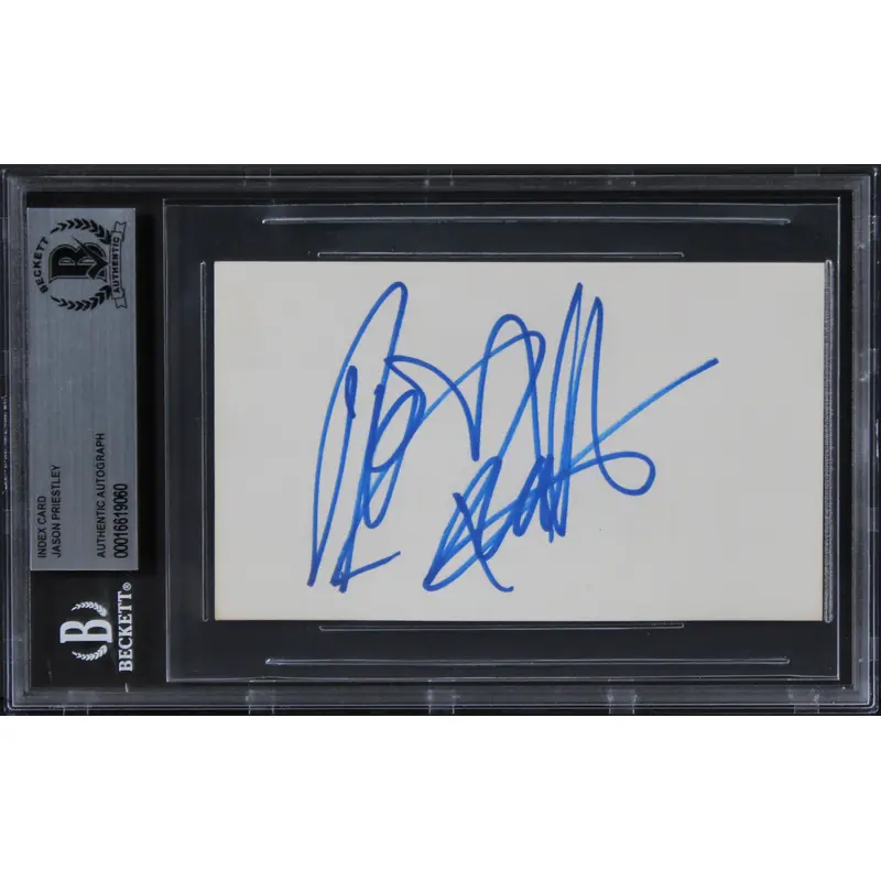 Jason Priestley Beverly Hills, 90210 Authentic Signed 3x5 Index Card BAS Slabbed