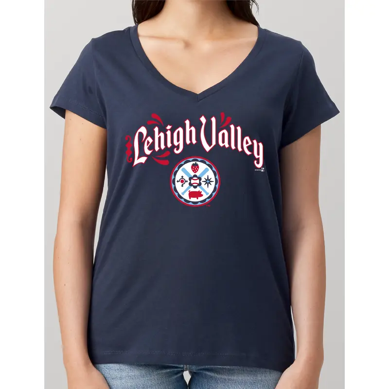 Lehigh Valley IronPigs Womens V Neck Hex Tee