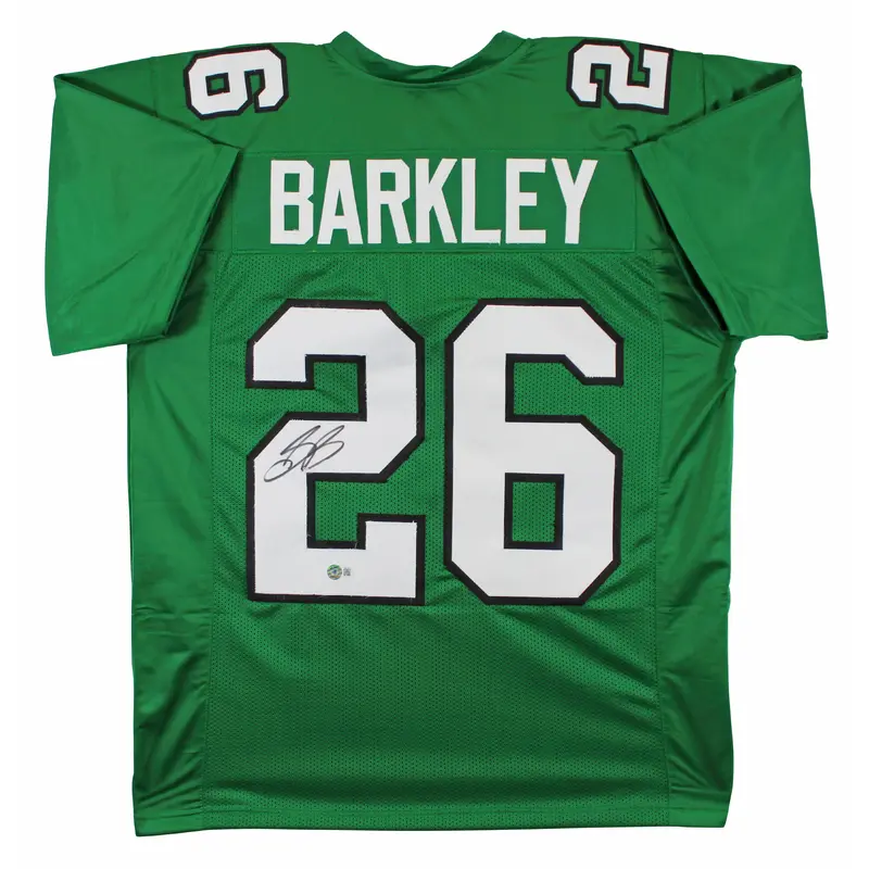 Saquon Barkley Authentic Signed Kelly Green Pro Style Jersey Autographed BAS