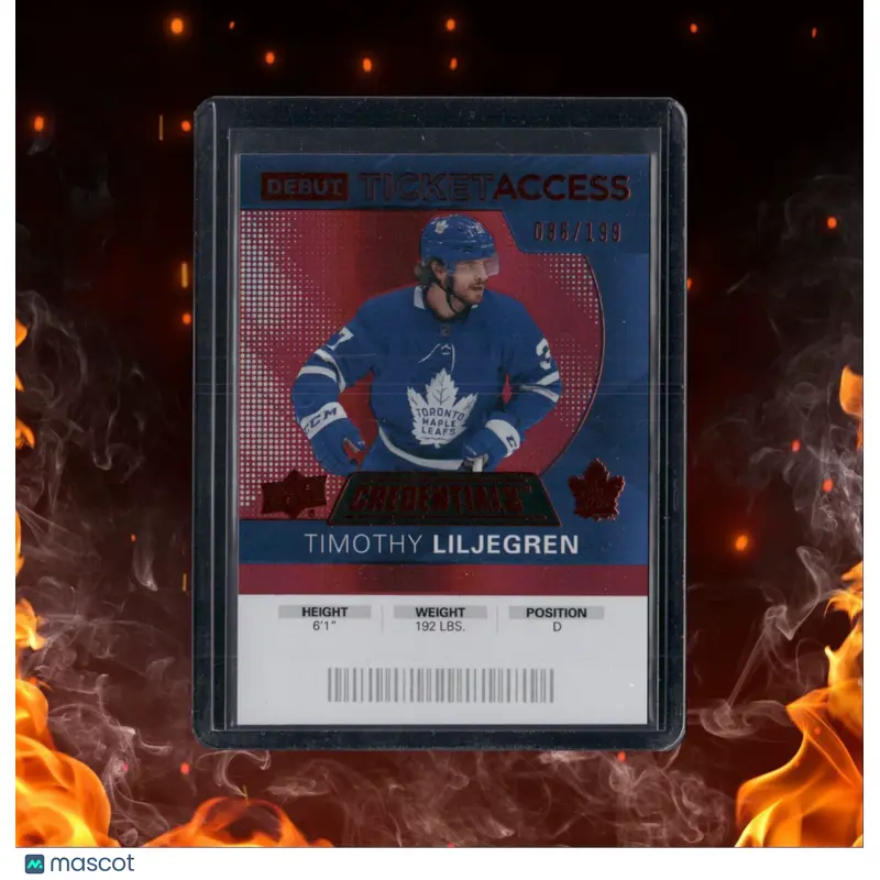 2020-21 Upper Deck Credentials Timothy Liljegren Debut Ticket Red Rookie 086/199
