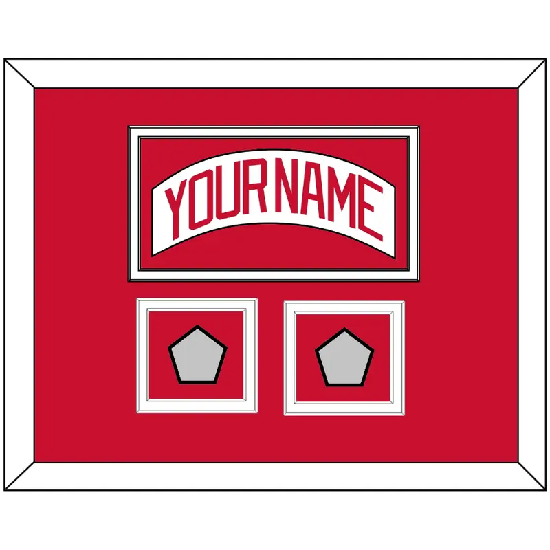 Detroit Nameplate & 2 Stanley Cup Finals Patch - Home White (1997-2007) - Double Mat 1