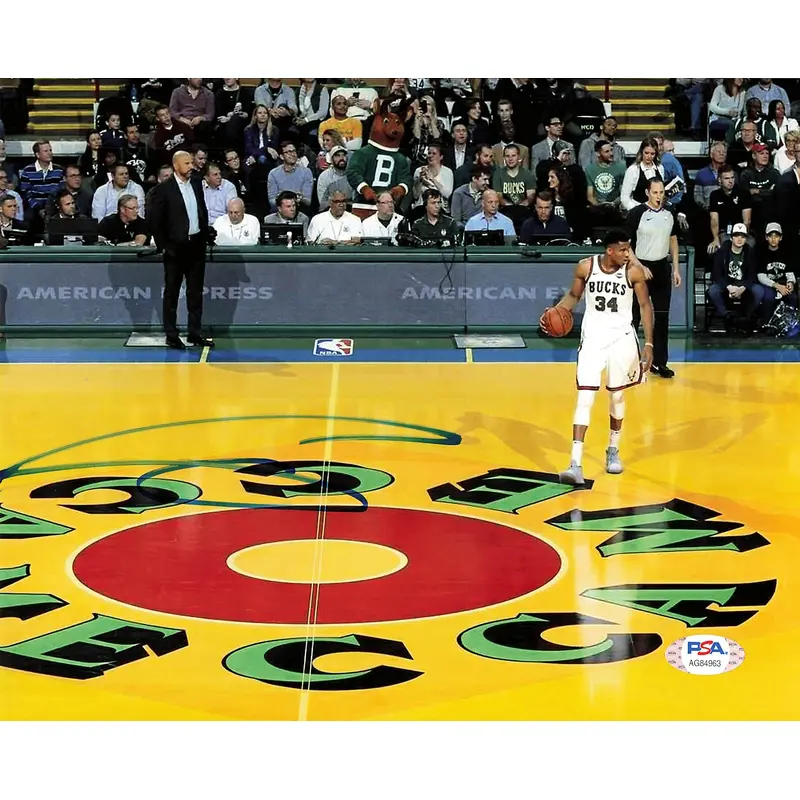 Giannis Antetokounmpo signed 8x10 photo PSA/DNA Milwaukee Bucks Autographed