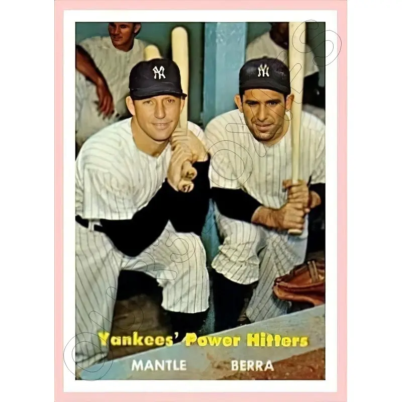 Mickey Mantle Yogi Berra 1957 Topps Reproduction Card - 4099