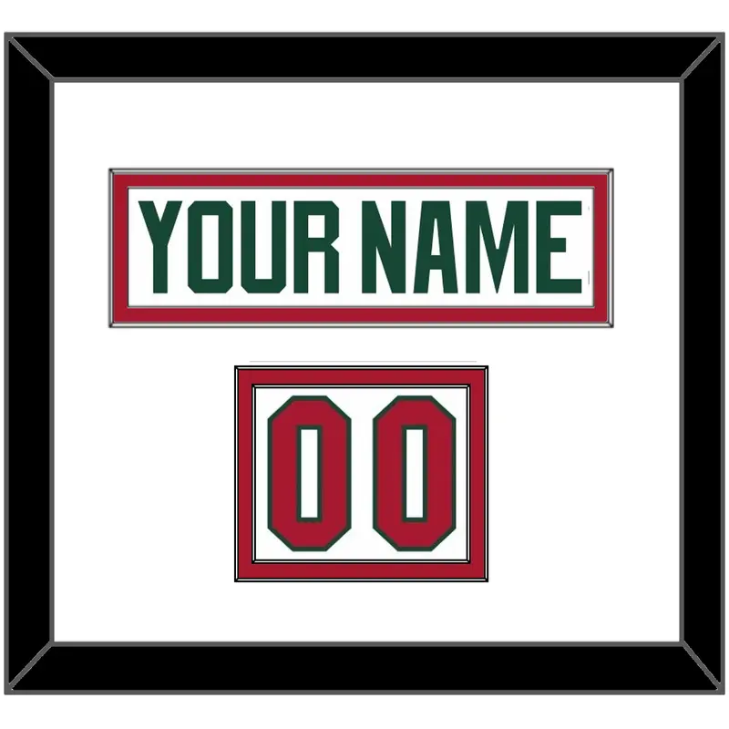 Minnesota Nameplate & Number (Shoulder) - Road White - Double Mat 2