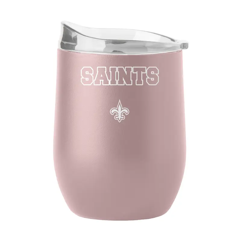New Orleans Saints 16oz Stencil Powder Coat Curved Beverage