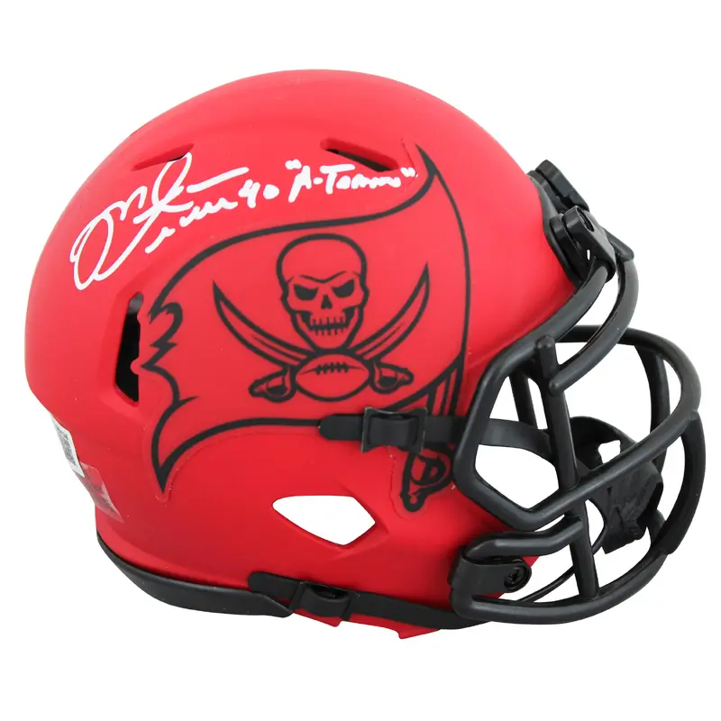 Buccaneers Mike Alstott "A-Train" Signed Rave Speed Mini Helmet BAS Witnessed