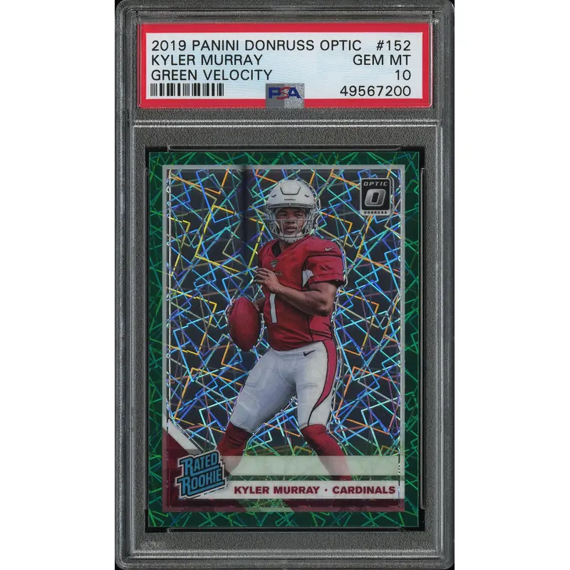 Kyler Murray 2019 Donruss Optic RC #152 Green Velocity PSA 10 Mint