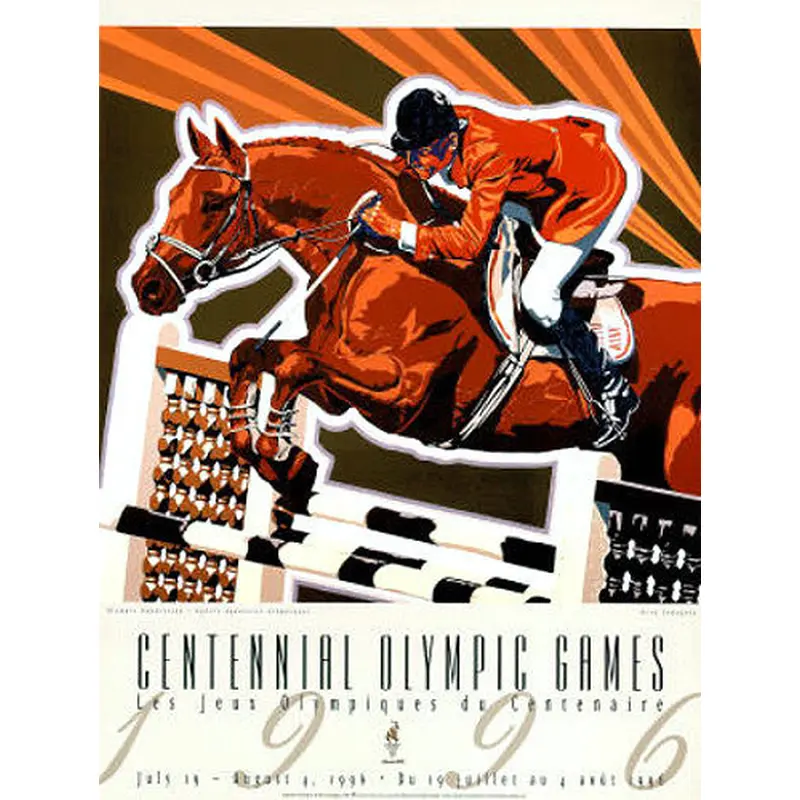 Atlanta 1996 Olympics Equestrian Show Jumping Official Event Poster - Fine Art Ltd.