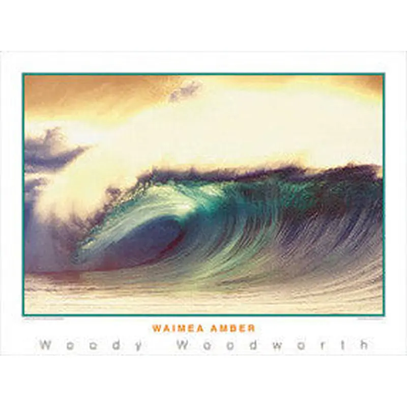 Surfing "Waimea Amber" (Oahu, Hawaii) Poster Print - Creation Captured