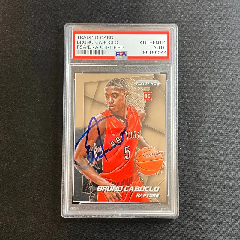 2014-15 Panini Prizm #298 Bruno Caboclo Signed Card AUTO PSA/DNA Slabbed RC Raptors