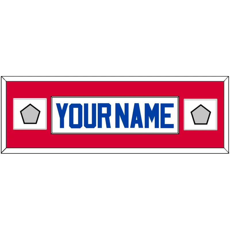 Detroit Name & 2 Champions Trophy Patches - Home White (1983-1996) - Single Mat 4