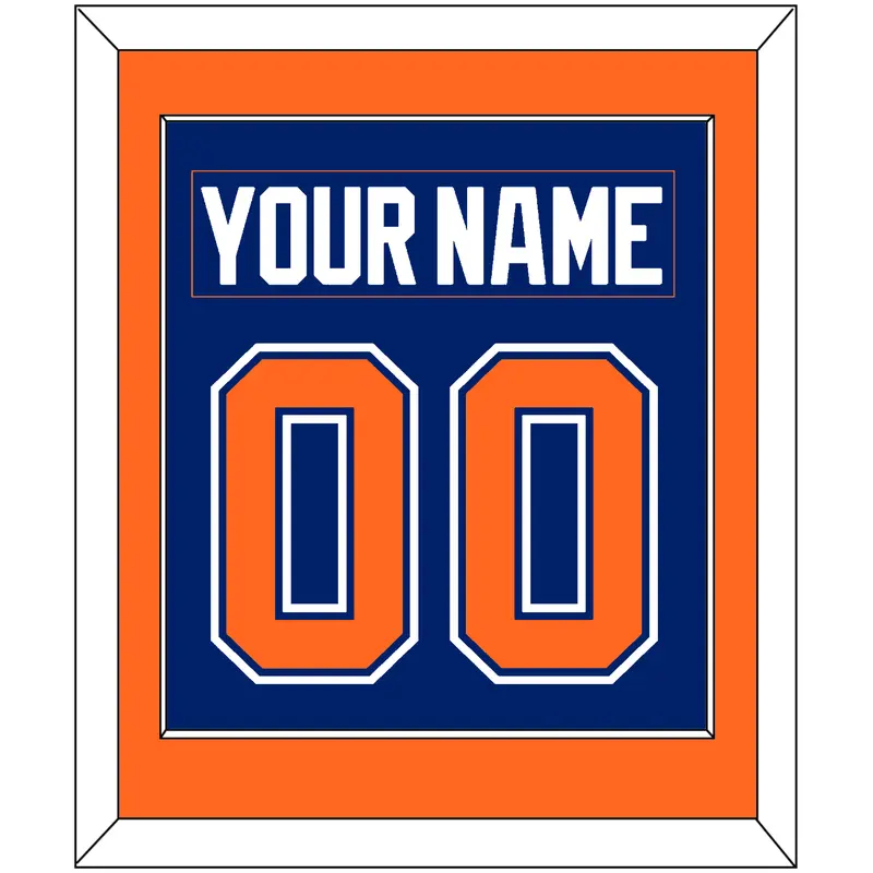 Edmonton Nameplate & Number (Back) Combined - Road Blue (1981-1994) - Single Mat 2