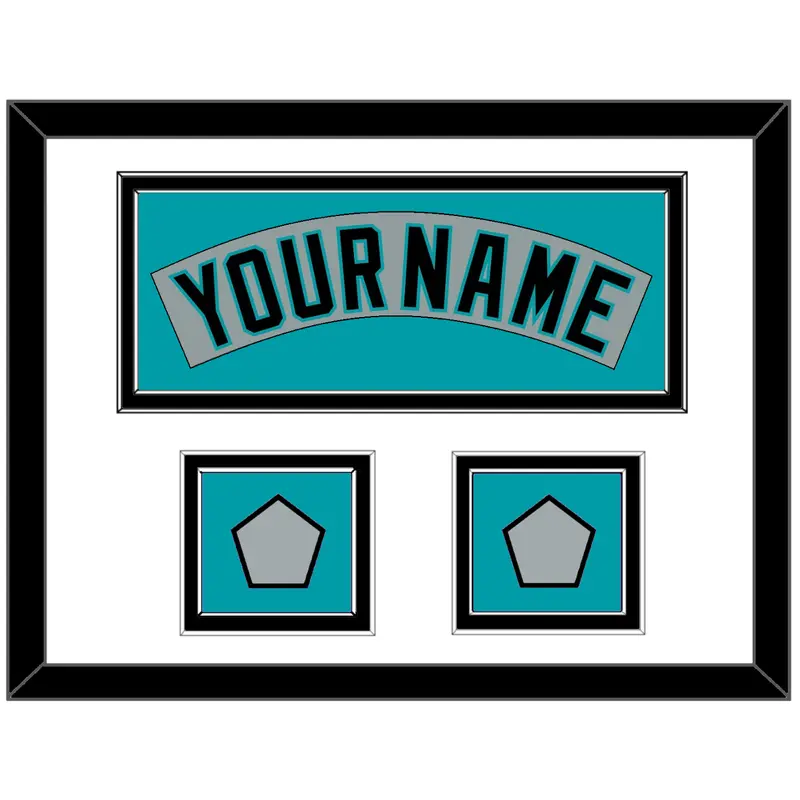 Florida Nameplate & 2 World Series Patches - Road Gray (1993-2001) - Double Mat 1