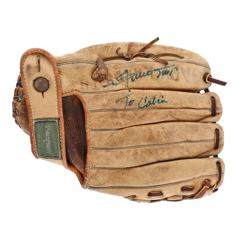 Willie Mays 1955 Signed Game Used Baseball Glove PSA DNA COA & Player Letter