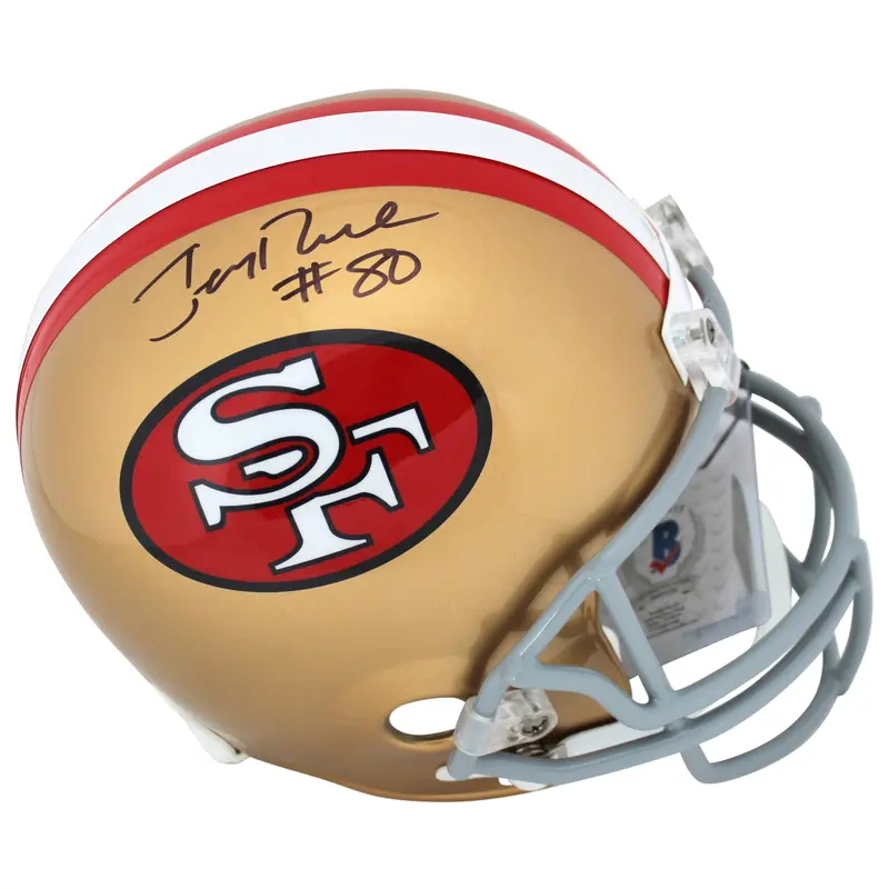 49ers Jerry Rice #80 Authentic Signed Full Size Rep Helmet BAS Witnessed