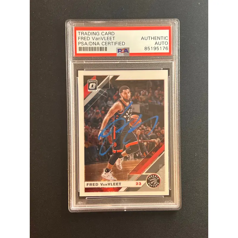 2019-20 Panini Donruss Optic #9 Fred VanVleet Signed Card AUTO PSA Slabbed Raptors