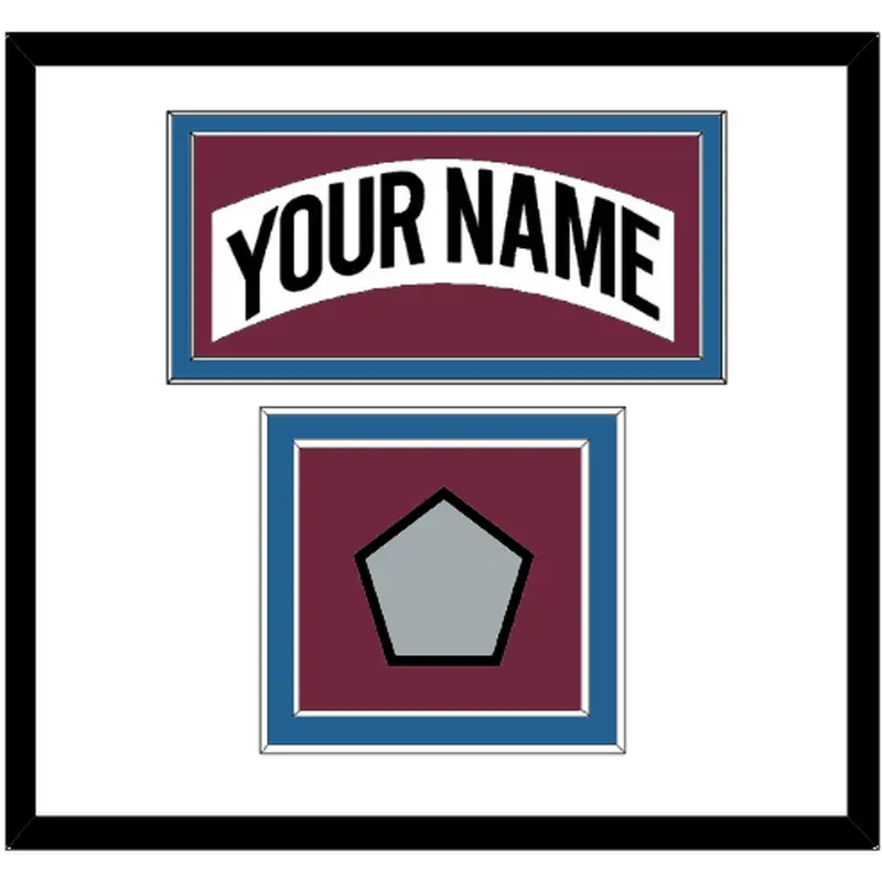 Colorado Nameplate & Stanley Cup Finals Patch - Home White (1999-2001) - Double Mat 1