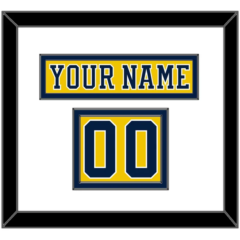 Michigan Hockey Nameplate & Number (Shoulder) - Alternate Maize (2019-2020) - Double Mat 1