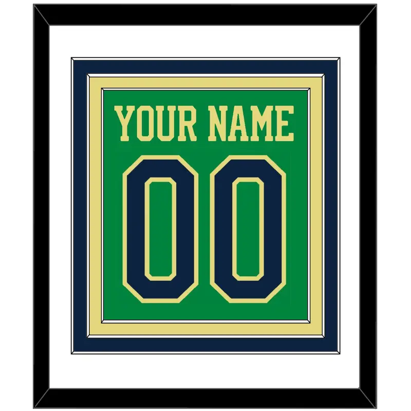 Notre Dame Basketball Name & Number - Alternate Green (2016-2017) - Triple Mat 1