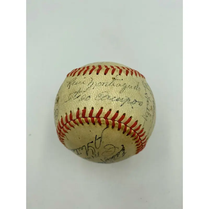 1940's Cuban League Signed Game Used Baseball Connie Marrero 25 Sigs JSA COA