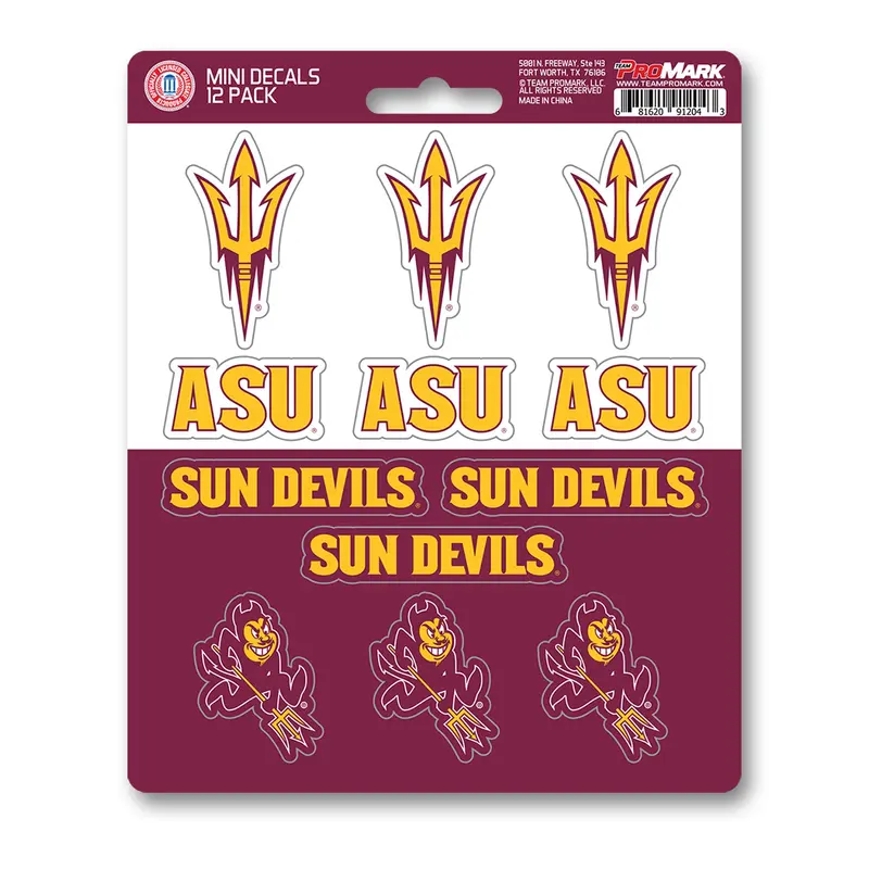 Arizona State University Mini Decal 12-pk