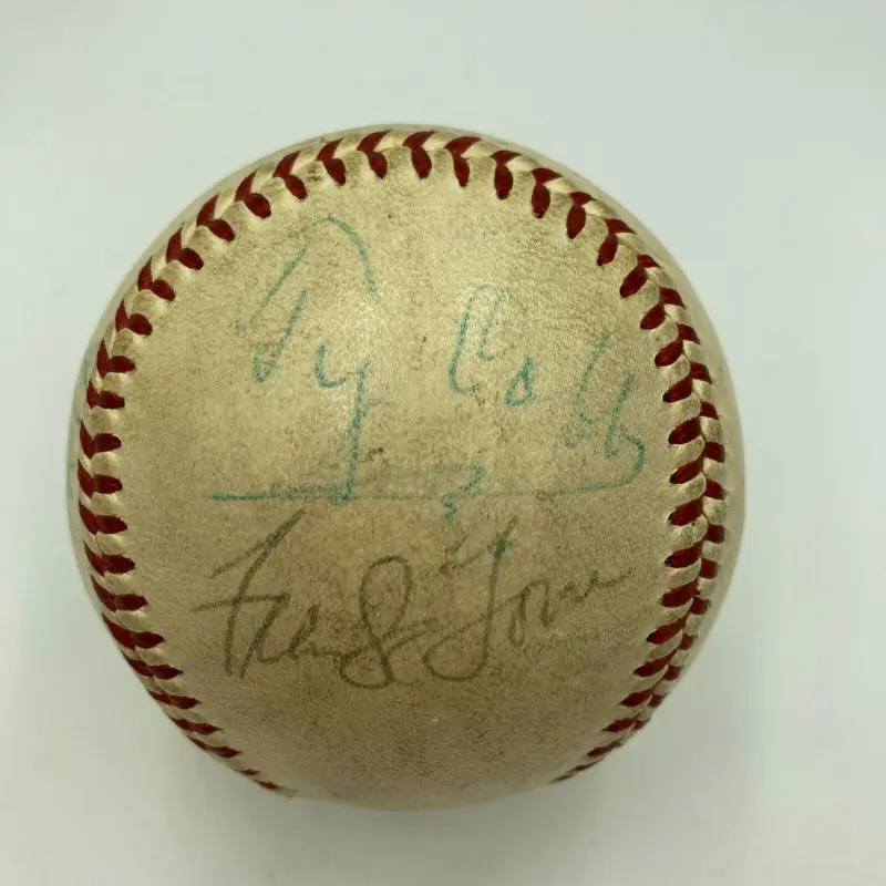 Ty Cobb Jimmie Foxx Rogers Hornsby 1950's HOF Signed Baseball PSA DNA & Beckett