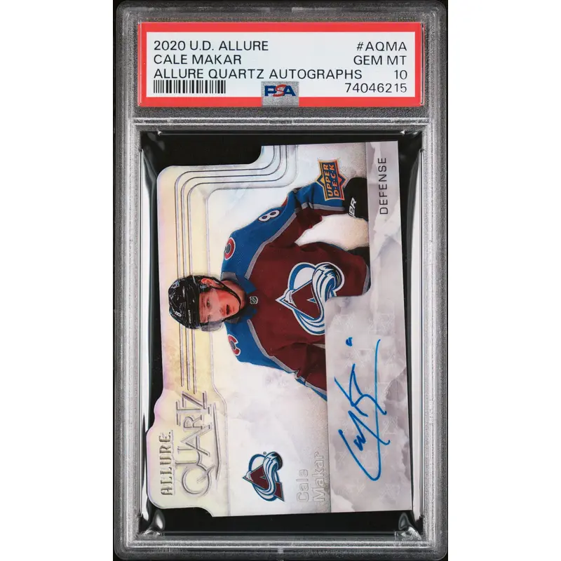 Cale Makar 2020 Upper Deck Allure Quartz Auto PSA 10 Gem Mint