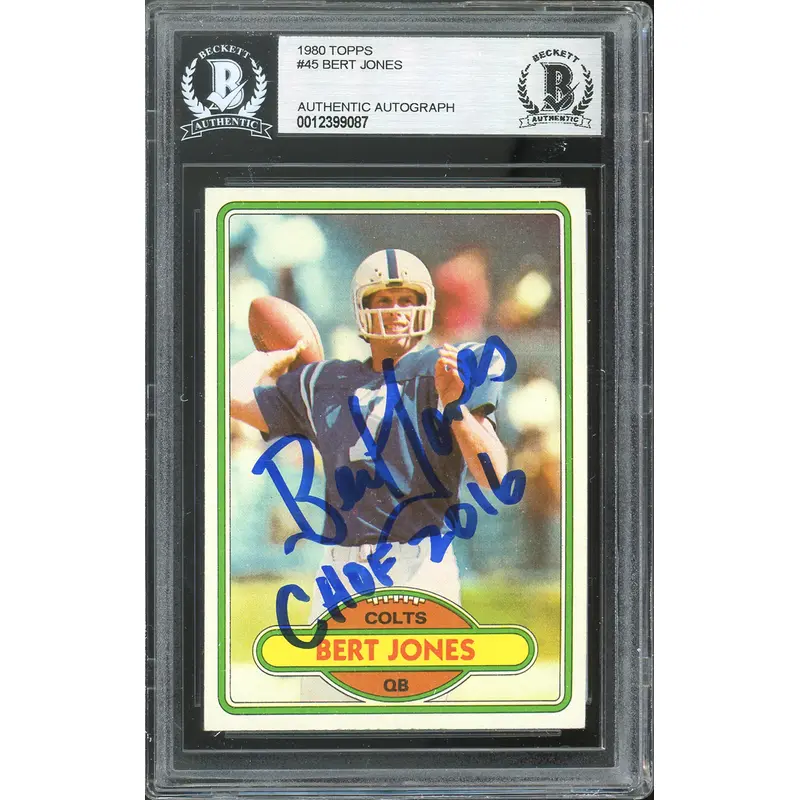 Colts Bert Jones Authentic Signed 1980 Topps #45 Card Autographed BAS Slabbed