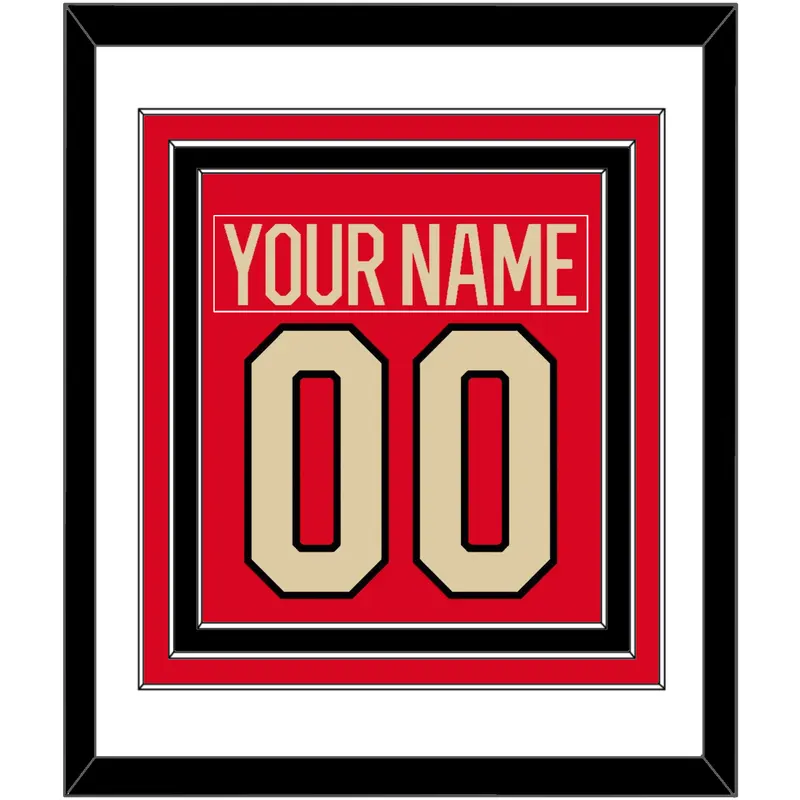 Canada Men's Hockey Nameplate & Number (Back) Combined - 2025 4 Nations Red - Triple Mat 1