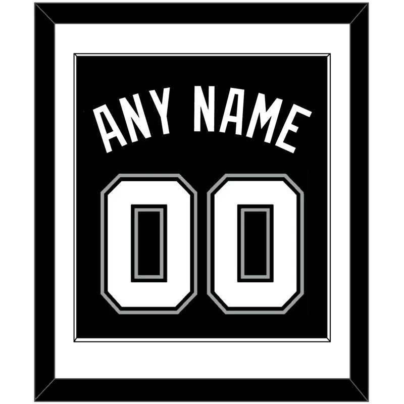 San Antonio Name & Number - Road Black (2002-2017) - Single Mat 1