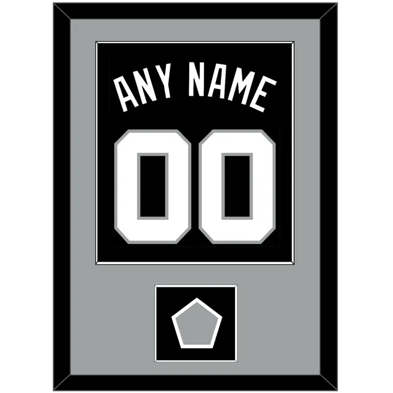 San Antonio Name & Numbers With Champions Patch - Road Black (1989-2002) - Single Mat 2
