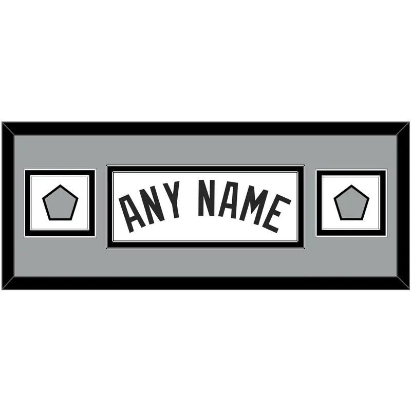 San Antonio Name With 2 Finals Patches - Home White (1989-2002) - Double Mat 6
