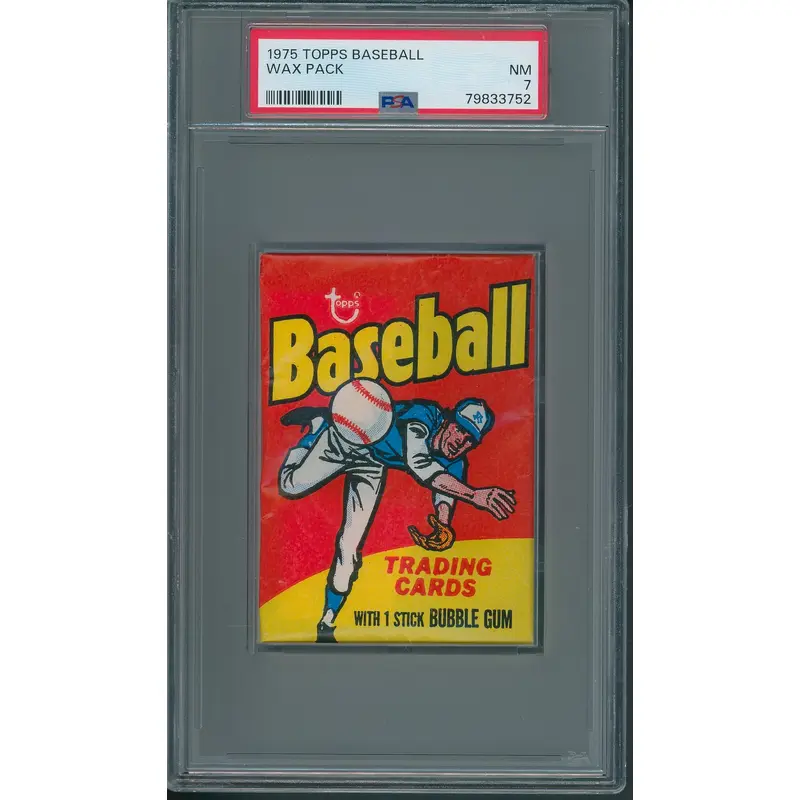 1975 Topps Baseball Unopened Wax Pack PSA 7 *3752
