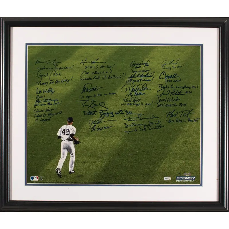 Mariano Rivera Tribute Signed 16x20 Photo 21 Sigs With Derek Jeter Steiner COA