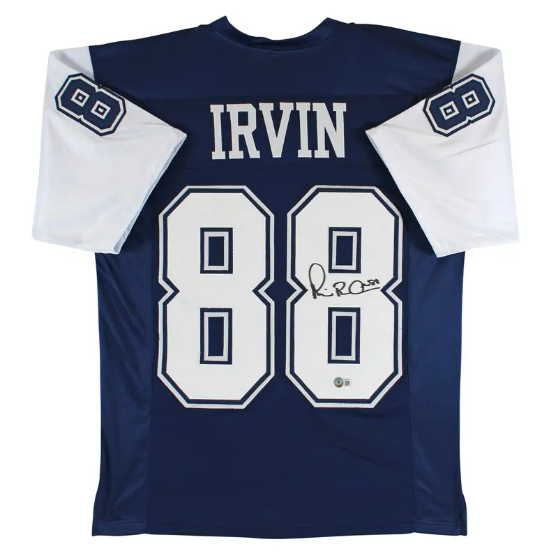 Michael Irvin Authentic Signed Navy Blue Pro Style Jersey Autographed BAS Wit