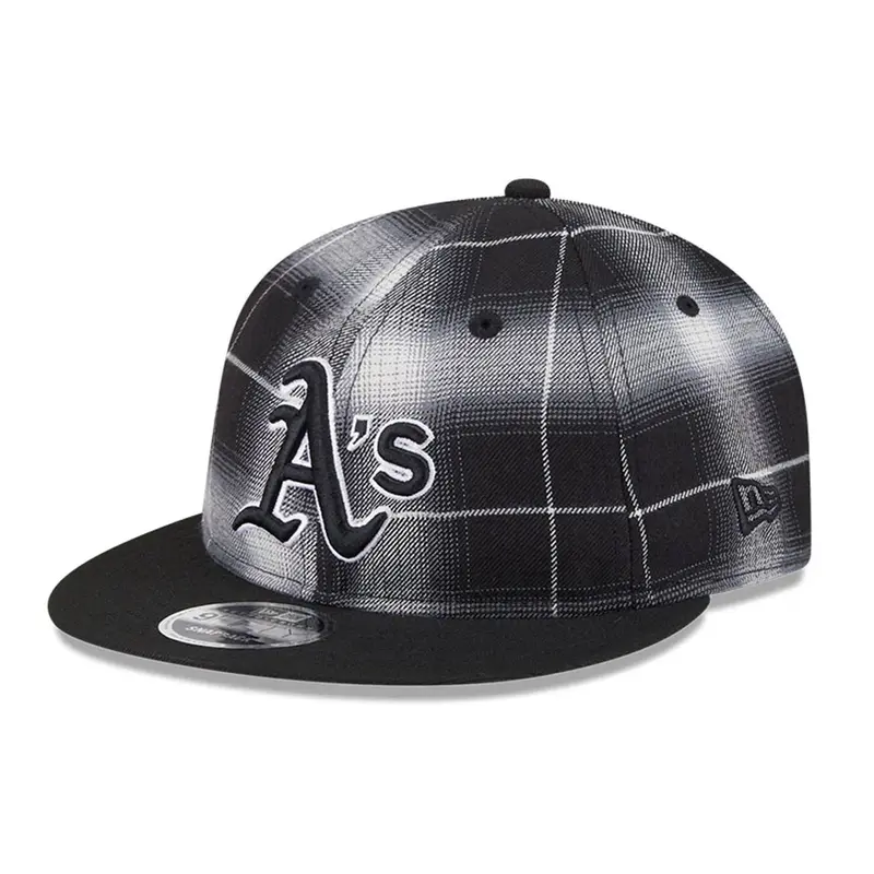 Oakland Athletics MLB Plaid Black Retro Crown 9FIFTY Snapback Adjustable Cap