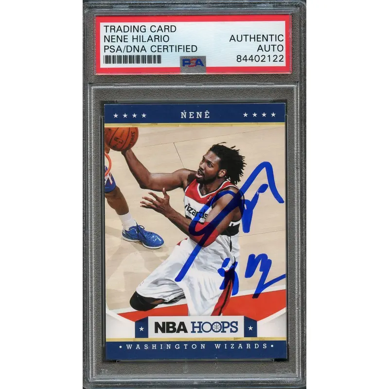 2014-15 NBA Hoops #240 Nene Signed AUTO PSA Slabbed Wizards