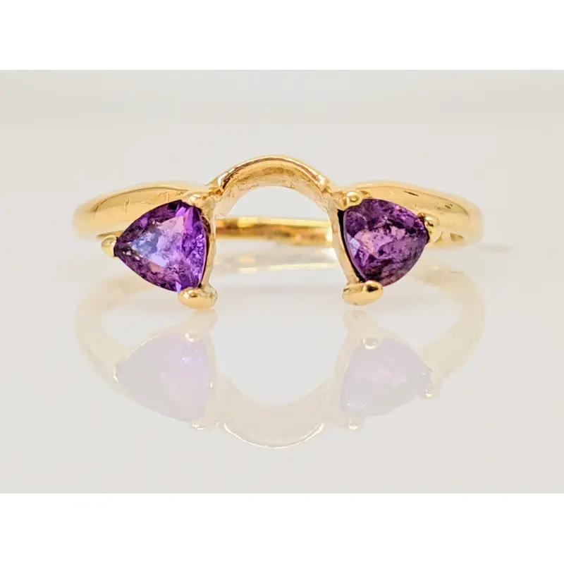 14K AMETHYST TRILLION (2) 4MM ESTATE WRAP 2.0 GRAMS