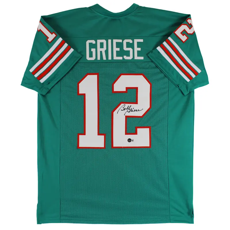 Bob Griese Authentic Signed Teal Pro Style Jersey Autographed BAS Witnessed