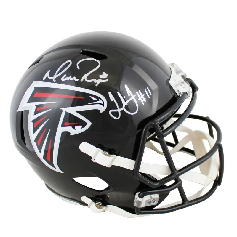 Falcons Matt Ryan & Julio Jones Signed Full Size Speed Rep Helmet BAS & Fanatics