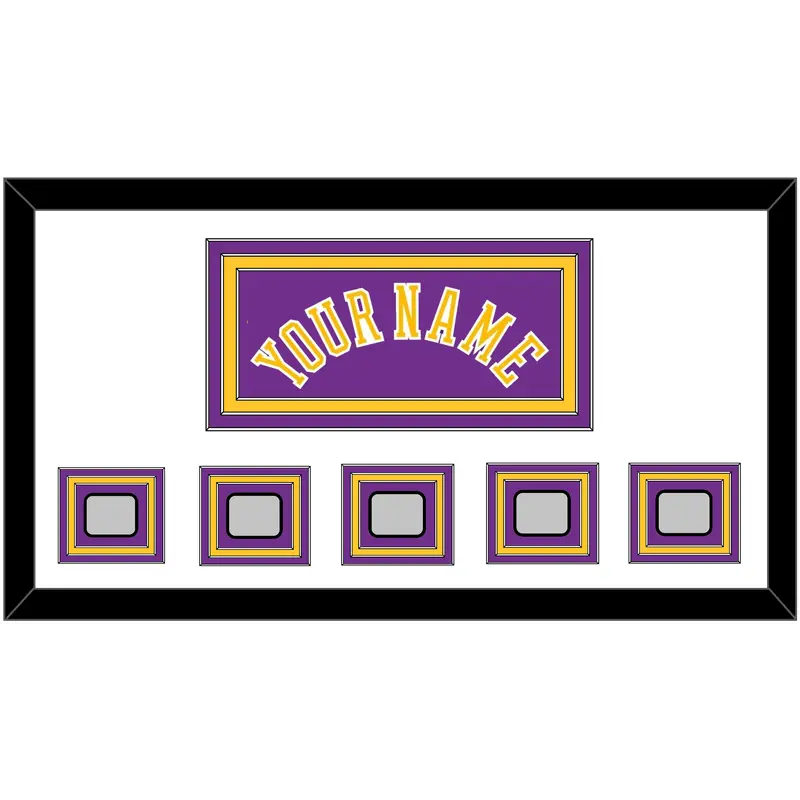 Los Angeles Name & 5 Trophy Patches - Road Purple (1978-1997) - Triple Mat 1
