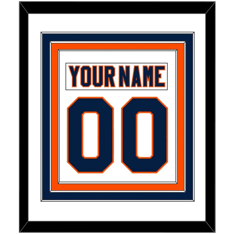 New York Nameplate & Number (Back) Combined - Road White (2007-2010) - Triple Mat 1