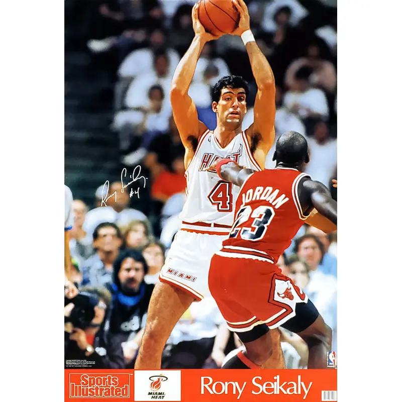 Rony Seikaly "Action" Miami Heat NBA Basketball Poster - Marketcom/SI 1990