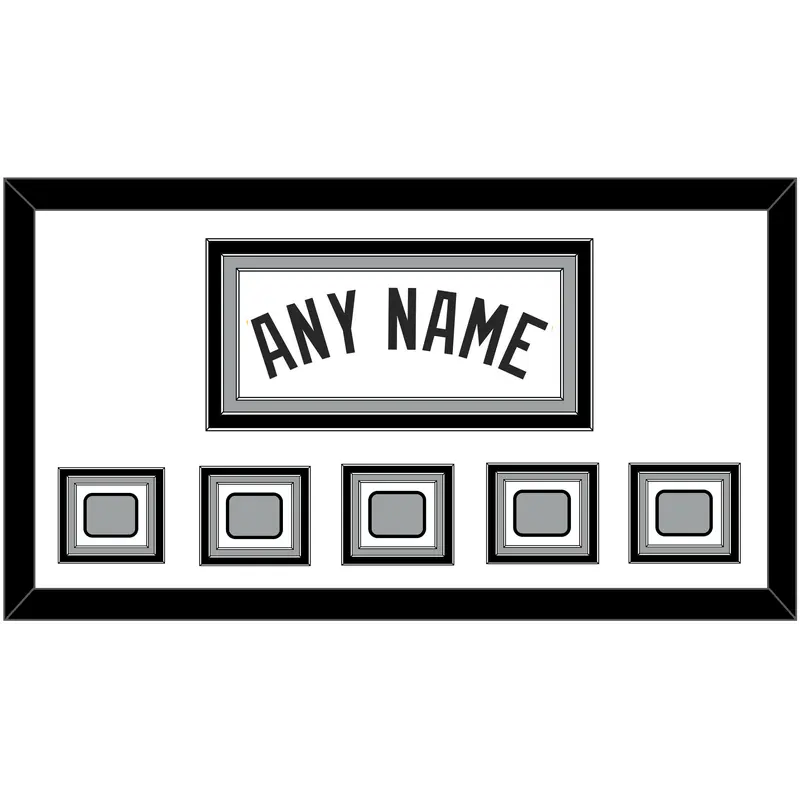 San Antonio Name With 5 Champions Trophy Patches - Home White (2002-2017) - Triple Mat 1