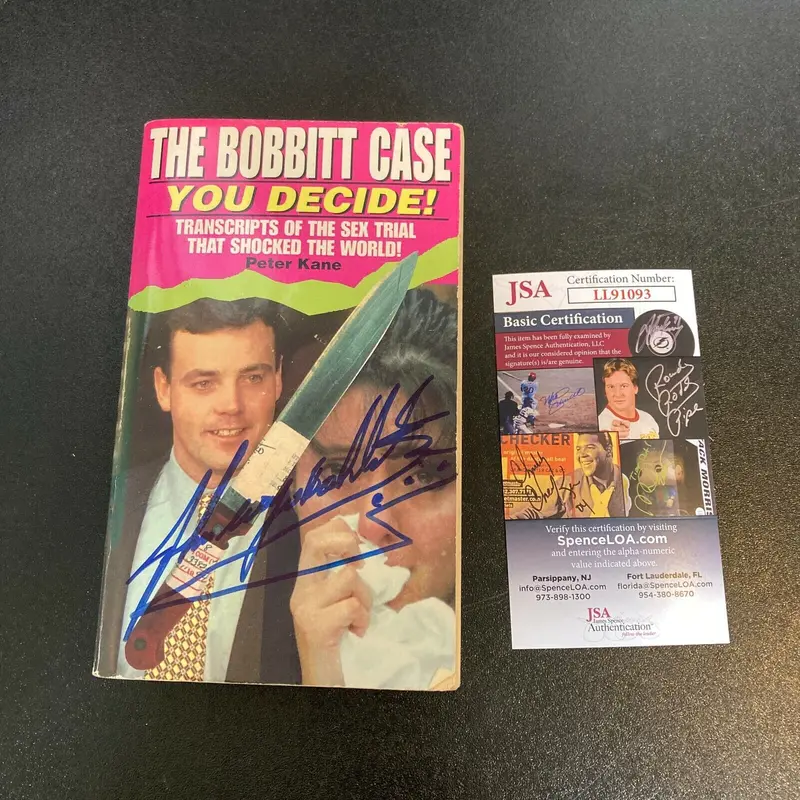John Wayne Bobbitt Signed Book The Bobbitt Case With JSA COA