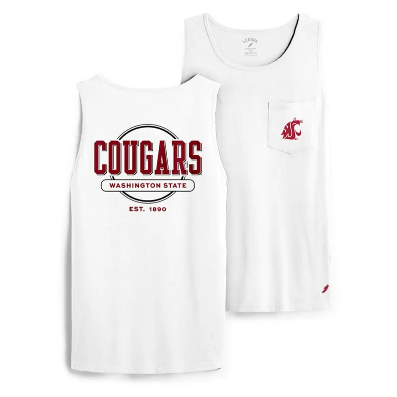 League Mens white Cougars Tank Top