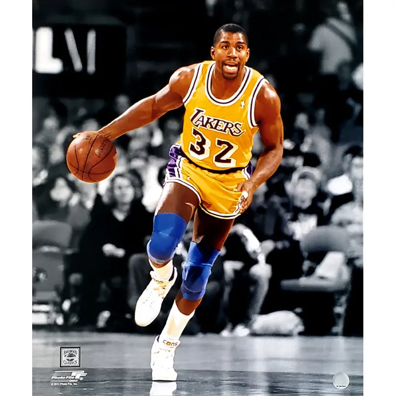 Magic Johnson "Spotlight" (c.1986) L.A. Lakers Premium Poster Print - Photofile Inc.