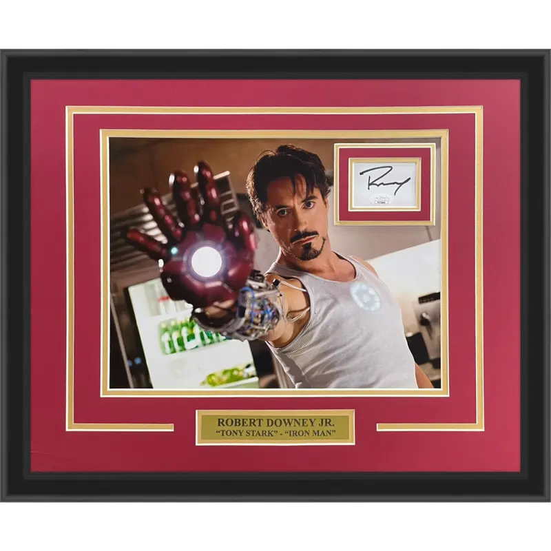 Robert Downey Jr. Autographed Iron Man Deluxe Framed Piece with 11x14 Photo - JSA