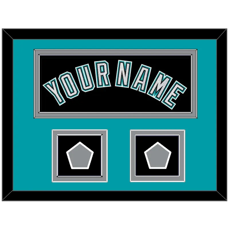 Florida Name & 2 World Series Patches - Alternate Black (2003-2011) - Double Mat 5