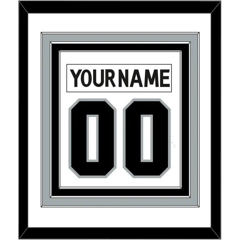 Los Angeles Nameplate & Number (Back) Combined - Road White (2011-2017) - Triple Mat 2